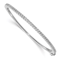 Thumbnail for 14k White Gold AA Diamond Hinged Bangle