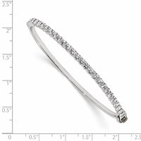 Thumbnail for 14k White Gold AA Diamond Hinged Bangle