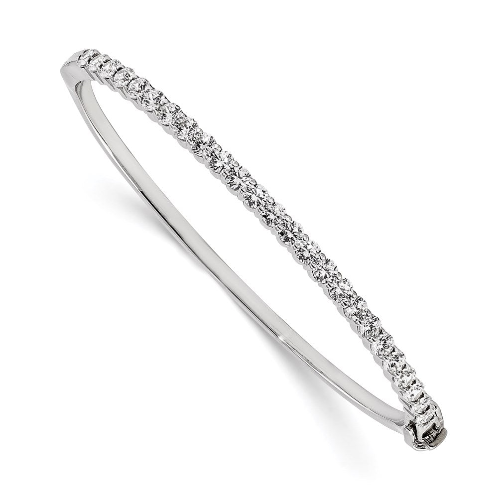 14k White Gold Holds 27 2.2mm .97ct Hinged Bangle Mounting