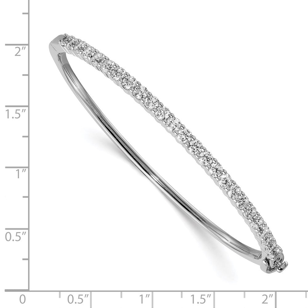 14k White Gold AA Diamond Hinged Bangle