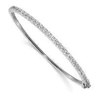 Thumbnail for 14k White Gold Holds 25 2.9mm 1.9ct Hinged Bangle Mounting