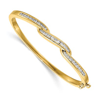 Thumbnail for 14k AA Diamond Hinged Bangle