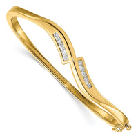 Thumbnail for 14k AAA Diamond Hinged Bangle
