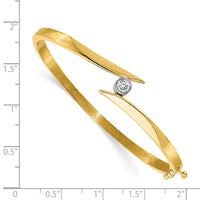 Thumbnail for 14k Two-tone VS Diamond Hinged Bangle