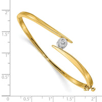 Thumbnail for 14k Two-tone AAA Diamond Hinged Bangle