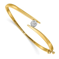 Thumbnail for 14k Two-tone A Diamond Hinged Bangle