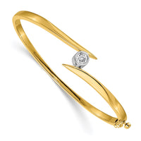 Thumbnail for 14k Two-tone AAA Diamond Hinged Bangle