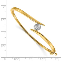 Thumbnail for 14k Two-tone VS Diamond Hinged Bangle