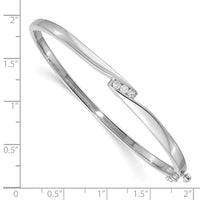 Thumbnail for 14k White Gold VS Diamond Hinged Bangle