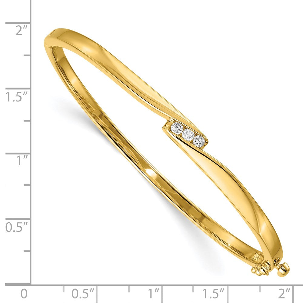 14k A Diamond Hinged Bangle