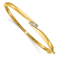 Thumbnail for 14k AA/Blue Diamond Hinged Bangle