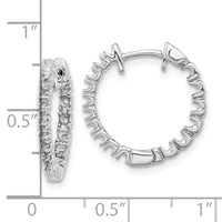 Thumbnail for 14k White Gold AA Diamond Hinged Hoop Earrings