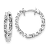 Thumbnail for 14k White Gold Diamond Hinged Hoop Earring Mountings