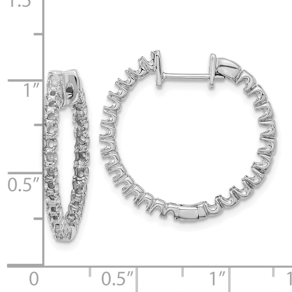 14k White Gold Diamond Hinged Hoop Earring Mountings