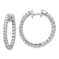 Thumbnail for 14k White Gold AAA Diamond Hinged Hoop Earrings