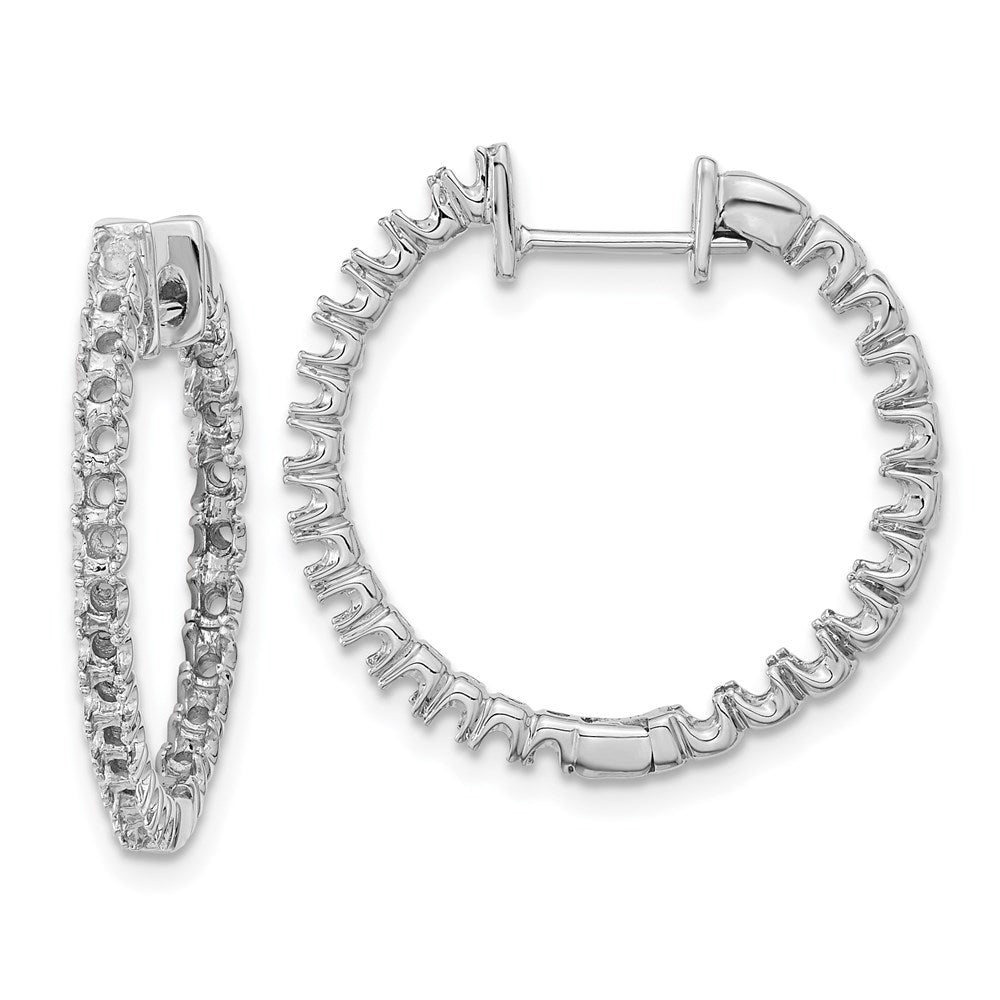 14k White Gold Diamond Hinged Hoop Earring Mountings