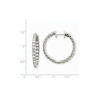 Thumbnail for 14k White Gold A Diamond Hinged Hoop Earrings