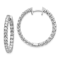 Thumbnail for 14k White Gold A Diamond Hinged Hoop Earrings