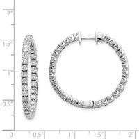 Thumbnail for 14k White Gold VS Diamond Hinged Hoop Earrings