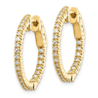 Thumbnail for 14k Diamond Round Hoop w/Safety Clasp Earrings