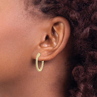 Thumbnail for 14k Diamond Round Hoop w/Safety Clasp Earrings