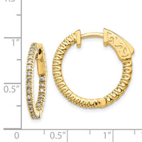 Thumbnail for 14k Diamond Round Hoop w/Safety Clasp Earrings