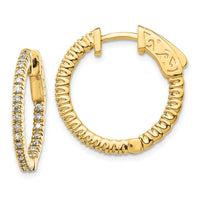 Thumbnail for 14k Diamond Round Hoop w/Safety Clasp Earrings