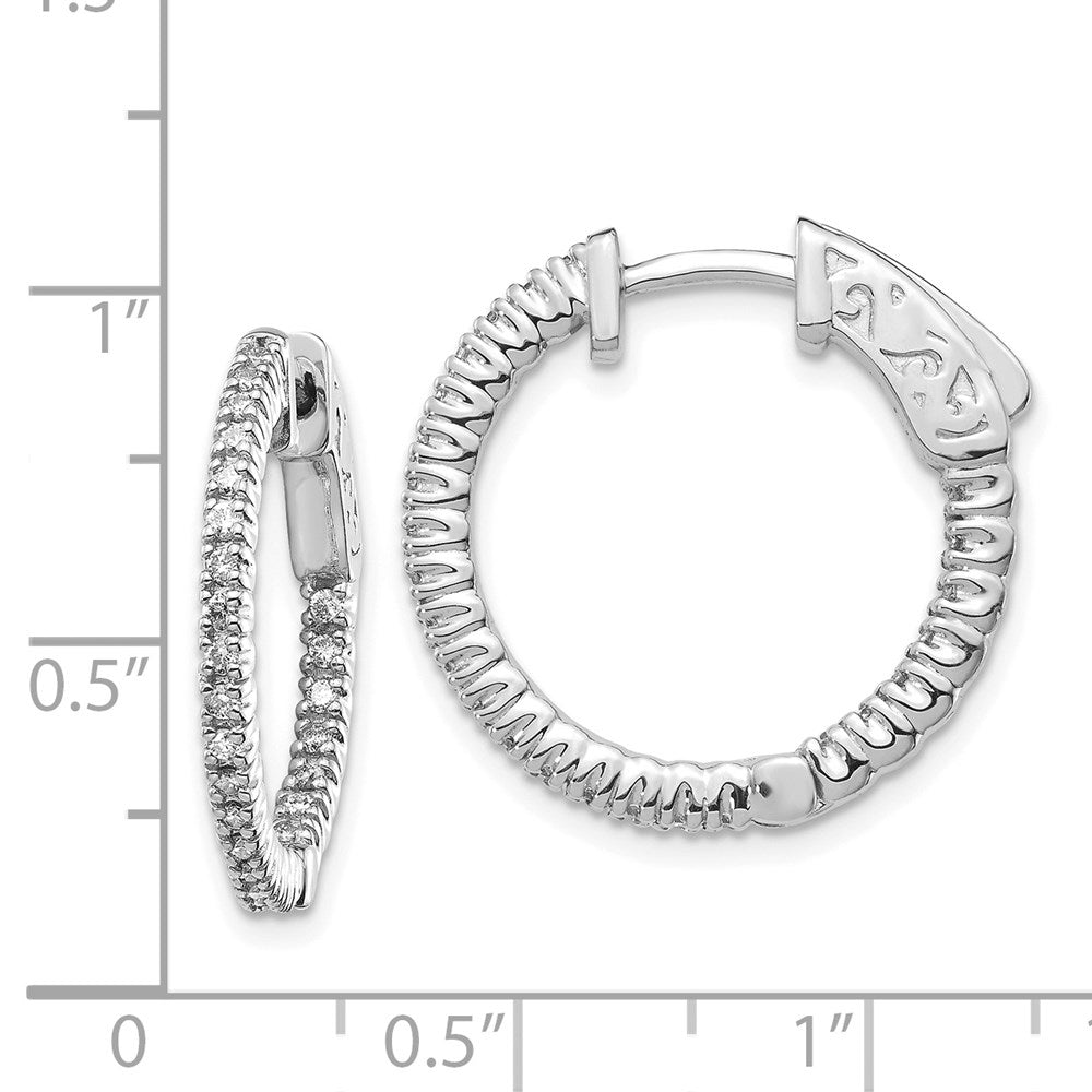 14k White Gold Round Hoop w/Safety Clasp Earring Mountings