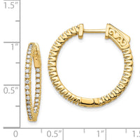 Thumbnail for 14k Diamond Round Hoop w/Safety Clasp Earrings