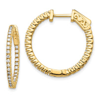 Thumbnail for 14k Diamond Round Hoop w/Safety Clasp Earrings