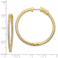 Thumbnail for 14k Diamond Round Hoop w/Safety Clasp Earrings