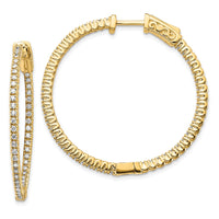 Thumbnail for 14k Diamond Round Hoop w/Safety Clasp Earrings