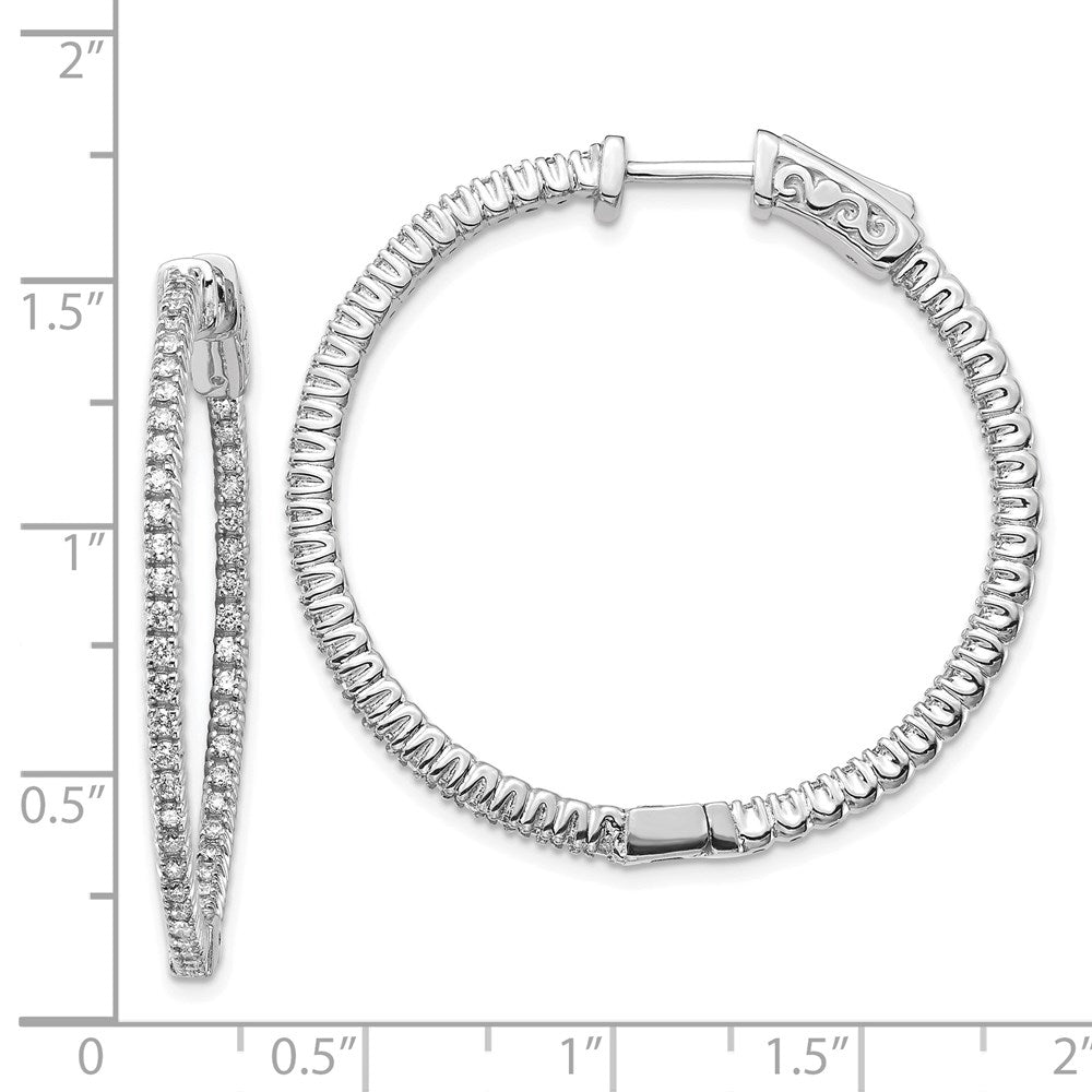 14k White Gold Round Hoop w/Safety Clasp Earring Mountings