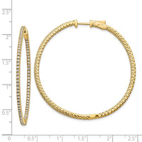 Thumbnail for 14k Diamond Round Hoop w/Safety Clasp Earrings