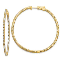 Thumbnail for 14k Diamond Round Hoop w/Safety Clasp Earrings