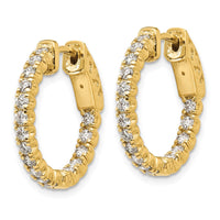 Thumbnail for 14k Diamond Round Hoop w/Safety Clasp Earrings