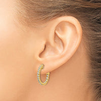 Thumbnail for 14k Diamond Round Hoop w/Safety Clasp Earrings
