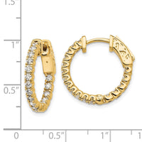 Thumbnail for 14k Diamond Round Hoop w/Safety Clasp Earrings