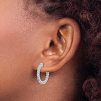 Thumbnail for 14k White Gold Round Hoop w/Safety Clasp Earring Mountings