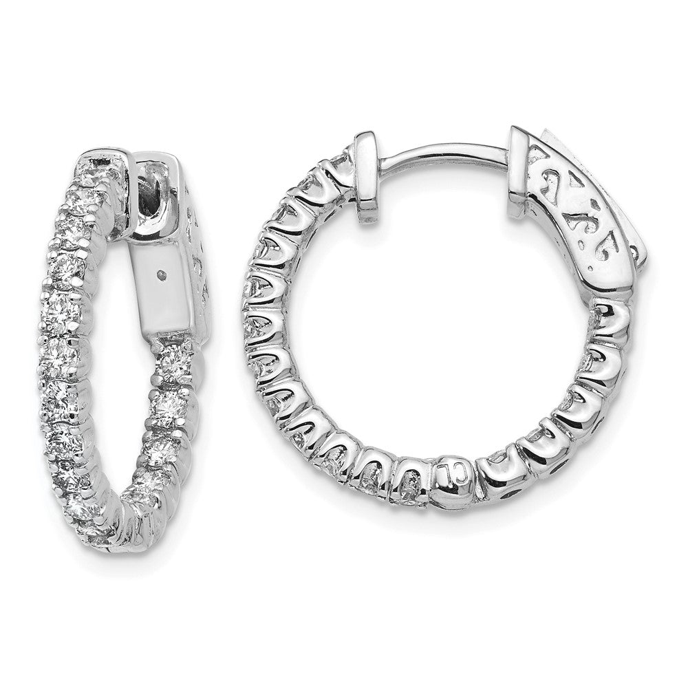 14k White Gold Round Hoop w/Safety Clasp Earring Mountings