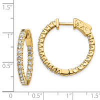 Thumbnail for 14k Diamond Round Hoop w/Safety Clasp Earrings
