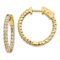 Thumbnail for 14k Diamond Round Hoop w/Safety Clasp Earrings