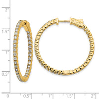 Thumbnail for 14k Diamond Round Hoop w/Safety Clasp Earrings