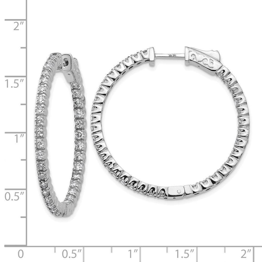 14k White Gold Round Hoop w/Safety Clasp Earring Mountings