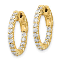 Thumbnail for 14k Diamond Round Hoop w/Safety Clasp Earrings