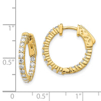 Thumbnail for 14k Diamond Round Hoop w/Safety Clasp Earrings