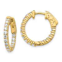 Thumbnail for 14k Diamond Round Hoop w/Safety Clasp Earrings