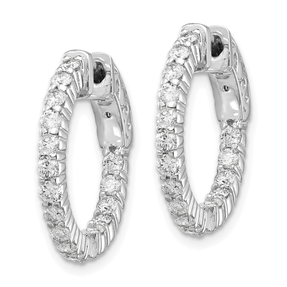 14k White Gold Round Hoop w/Safety Clasp Earring Mountings
