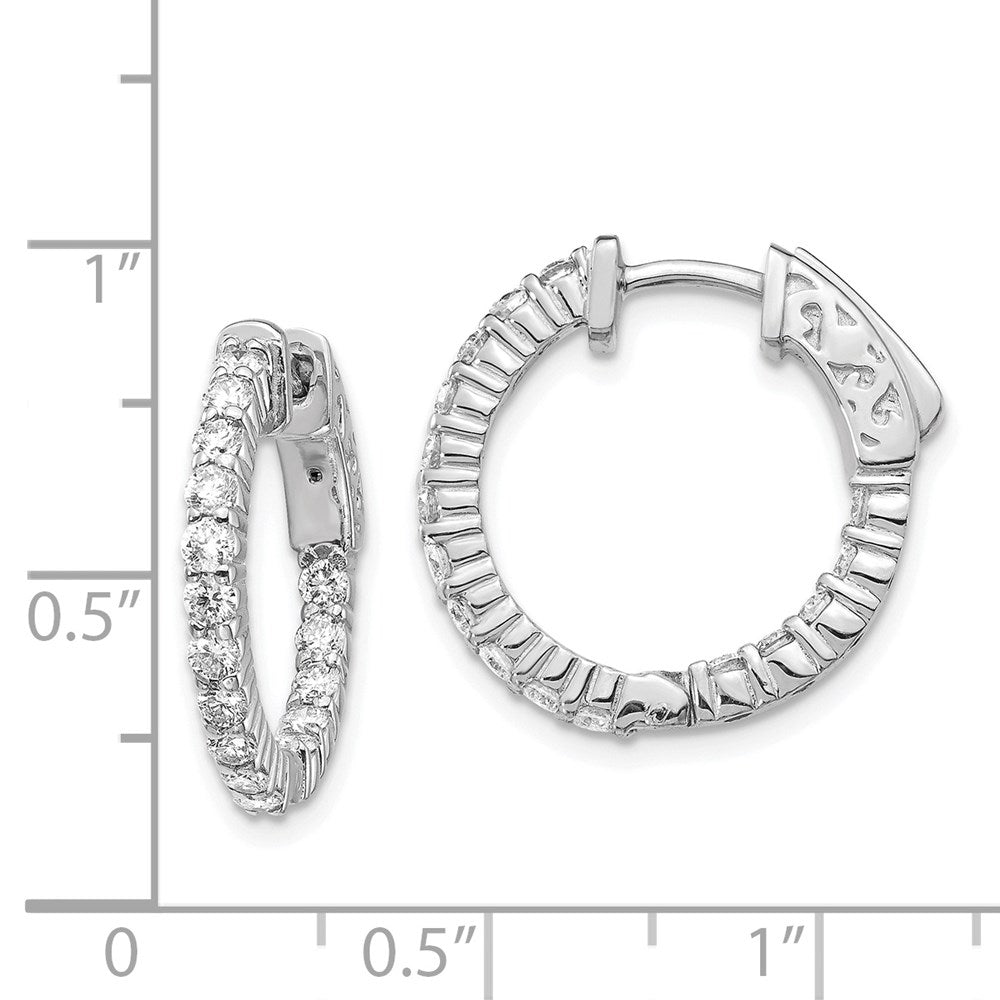 14k White Gold Round Hoop w/Safety Clasp Earring Mountings