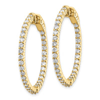 Thumbnail for 14k Diamond Round Hoop w/Safety Clasp Earrings